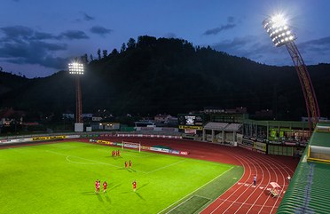 Das Franz Fekete Stadion, Kapfenberg Das Franz Fekete Stadium, Kapfenberg, Österreich